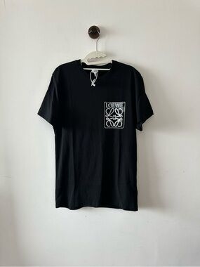 LOEWE Men’s Black Logo Pocket T-Shirt